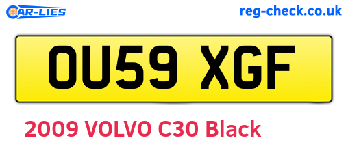 OU59XGF are the vehicle registration plates.