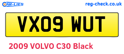 VX09WUT are the vehicle registration plates.