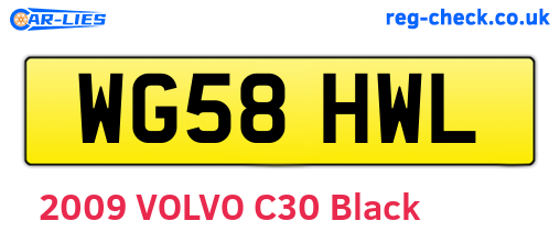 WG58HWL are the vehicle registration plates.
