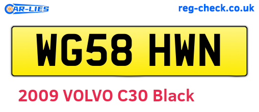 WG58HWN are the vehicle registration plates.
