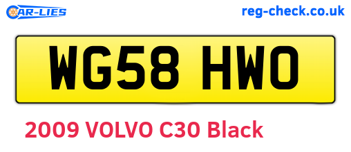 WG58HWO are the vehicle registration plates.