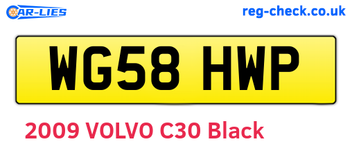 WG58HWP are the vehicle registration plates.