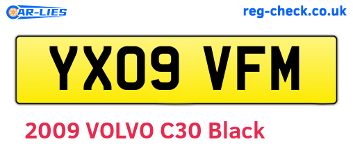 YX09VFM are the vehicle registration plates.