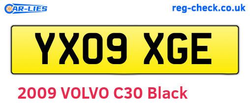 YX09XGE are the vehicle registration plates.