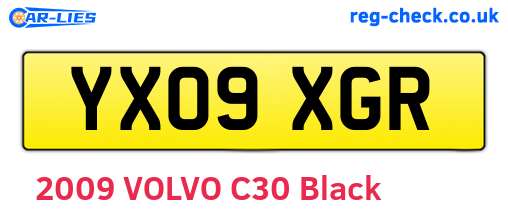 YX09XGR are the vehicle registration plates.