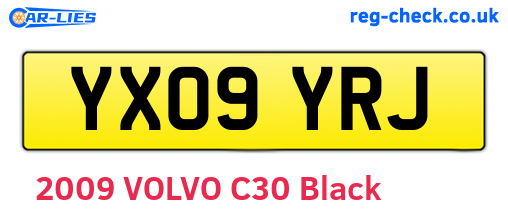 YX09YRJ are the vehicle registration plates.