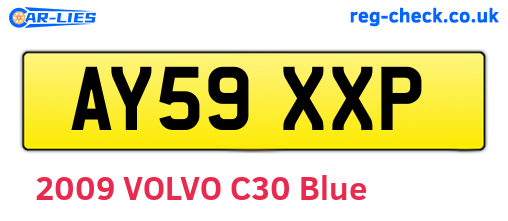 AY59XXP are the vehicle registration plates.