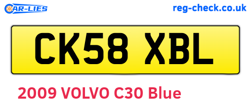 CK58XBL are the vehicle registration plates.