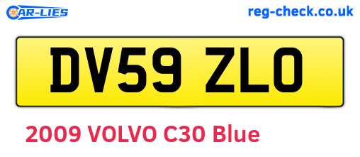 DV59ZLO are the vehicle registration plates.