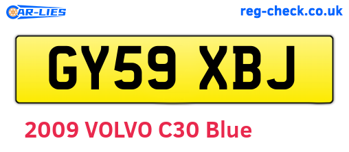 GY59XBJ are the vehicle registration plates.