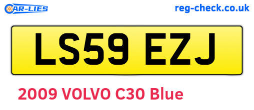 LS59EZJ are the vehicle registration plates.