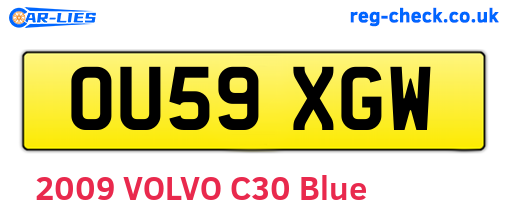 OU59XGW are the vehicle registration plates.
