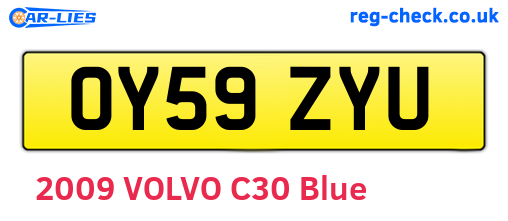 OY59ZYU are the vehicle registration plates.