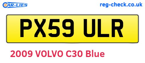 PX59ULR are the vehicle registration plates.
