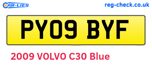 PY09BYF are the vehicle registration plates.
