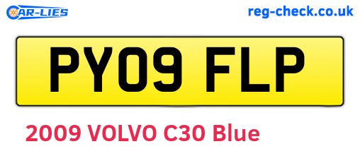 PY09FLP are the vehicle registration plates.