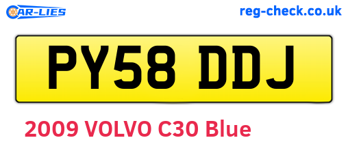 PY58DDJ are the vehicle registration plates.