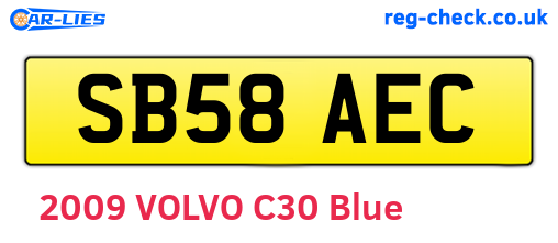 SB58AEC are the vehicle registration plates.