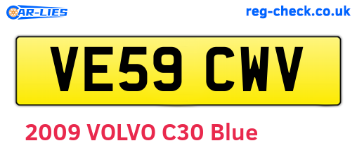 VE59CWV are the vehicle registration plates.