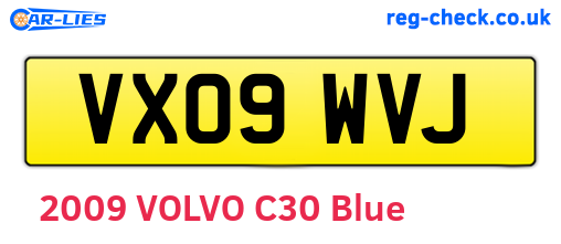 VX09WVJ are the vehicle registration plates.