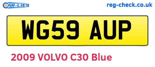 WG59AUP are the vehicle registration plates.