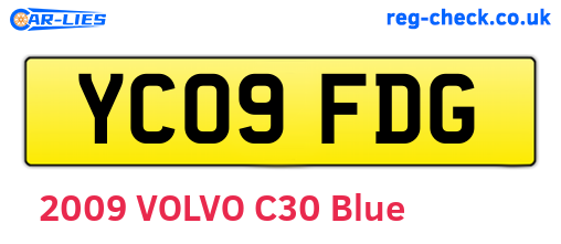 YC09FDG are the vehicle registration plates.