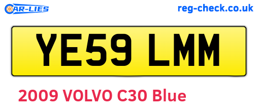 YE59LMM are the vehicle registration plates.