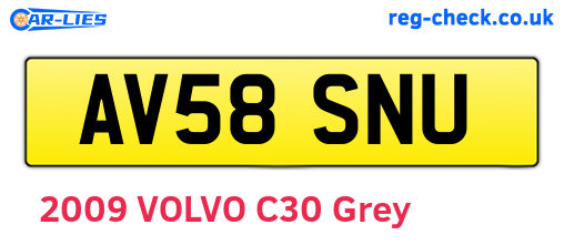 AV58SNU are the vehicle registration plates.