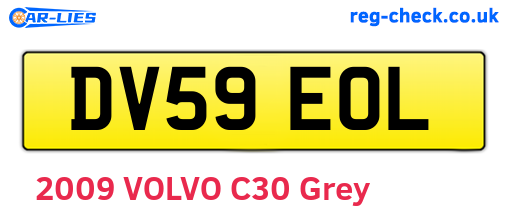 DV59EOL are the vehicle registration plates.