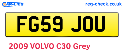 FG59JOU are the vehicle registration plates.