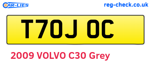 T70JOC are the vehicle registration plates.