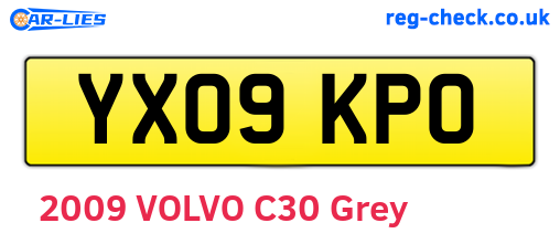 YX09KPO are the vehicle registration plates.