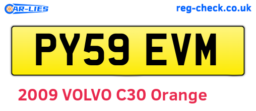 PY59EVM are the vehicle registration plates.