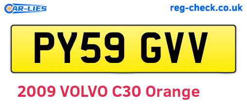 PY59GVV are the vehicle registration plates.
