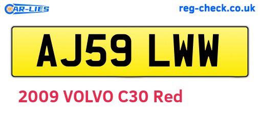 AJ59LWW are the vehicle registration plates.