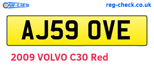 AJ59OVE are the vehicle registration plates.