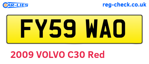 FY59WAO are the vehicle registration plates.