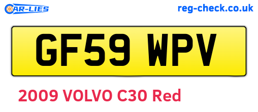 GF59WPV are the vehicle registration plates.
