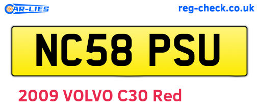 NC58PSU are the vehicle registration plates.