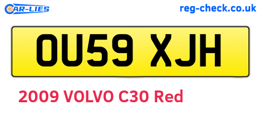 OU59XJH are the vehicle registration plates.