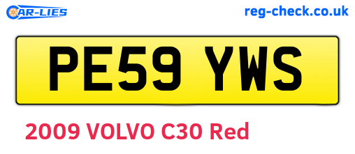 PE59YWS are the vehicle registration plates.