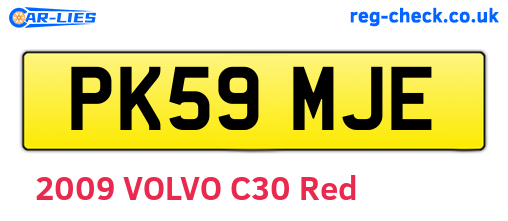 PK59MJE are the vehicle registration plates.
