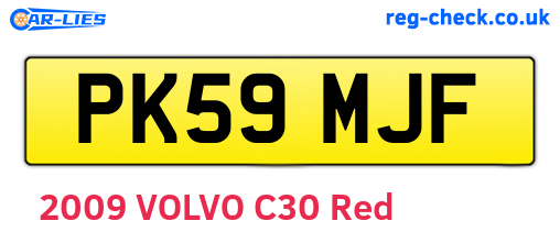 PK59MJF are the vehicle registration plates.