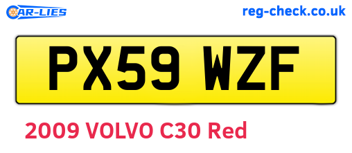 PX59WZF are the vehicle registration plates.