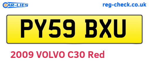 PY59BXU are the vehicle registration plates.