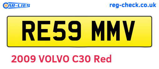 RE59MMV are the vehicle registration plates.
