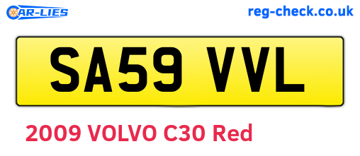SA59VVL are the vehicle registration plates.