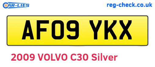 AF09YKX are the vehicle registration plates.
