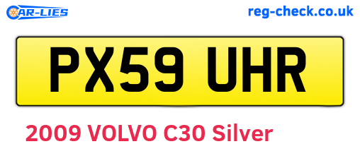 PX59UHR are the vehicle registration plates.