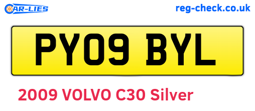 PY09BYL are the vehicle registration plates.